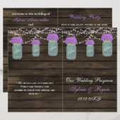 Purple Flowers Mason Jars Barn Wood Wedding (Vorne/Hinten)