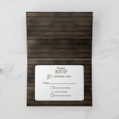 Purple Flowers Mason Jars Barn Wood Wedding Einladung (Innenseite)