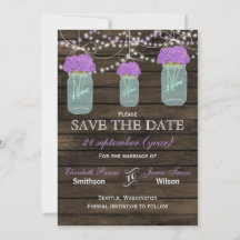 Purple Flowers Mason Jars Barn Wood Wedding