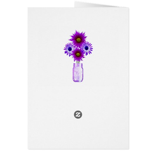 Purple Flowers Mason Jars Danke Karte (Hinten)