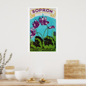 Purple Flowers Matchbox Art Print, Hungarian Poster (Küche)