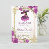 Purple Flowers Mexican Fiesta Couple Dusche Einladung (Stehend Vorderseite)