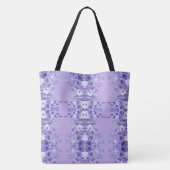 Purple Flowers Mit Monogramm Tote Bag Tasche (Rückseite)