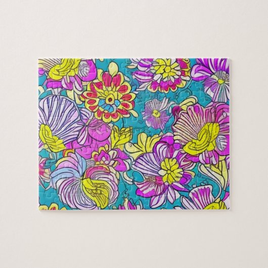 Purple Flowers Muster Puzzle (Horizontal)