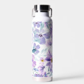 Purple Flowers Muster Trinkflasche (Vorne)
