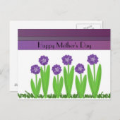 Purple Flowers Muttertagsgrüße Postkarte (Vorne/Hinten)