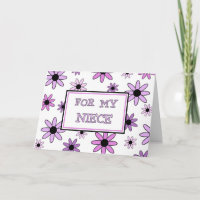 Purple Flowers Niece Vielen Dank Blume Girl Card
