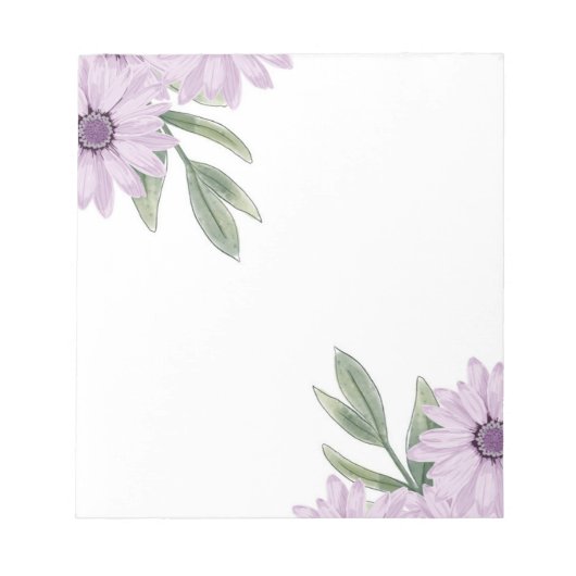 Purple Flowers Notepad Notizblock (Vorderseite)
