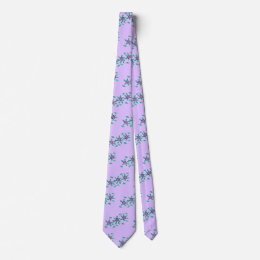 Purple Flowers on Lavender Pattern, Ties Krawatte (Vorderseite)