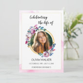 Purple Flowers Order of Service Program Programm (Stehend Vorderseite)