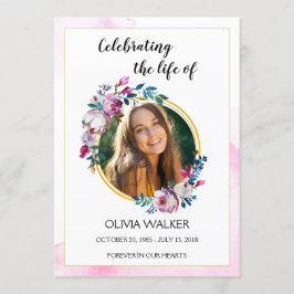 Purple Flowers Order of Service Program Programm