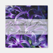 Purple Flowers Persönliche Hochzeit Magnet (Vorne)