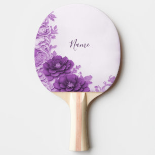 Purple Flowers Ping Pong Paddle Geblüht Tischtennis Schläger