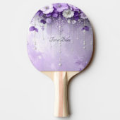 Purple Flowers Ping Pong Paddle Tischtennis Schläger (Rückseite)