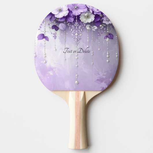 Purple Flowers Ping Pong Paddle Tischtennis Schläger (Vorderseite)