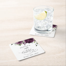 Purple Flowers, Plum Flowers, Boho, Birthday Rechteckiger Pappuntersetzer