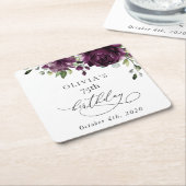 Purple Flowers, Plum Flowers, Boho, Birthday Rechteckiger Pappuntersetzer (angewinkelt)