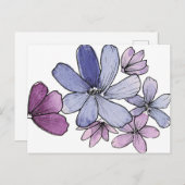 Purple Flowers Postcard Postkarte (Vorne/Hinten)