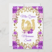 Purple Flowers Quinceanera Einladung (Rückseite)