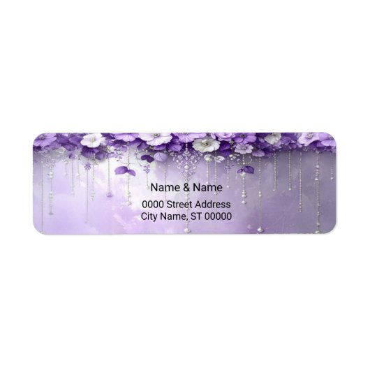 Purple Flowers Return Address Label (Vorne)