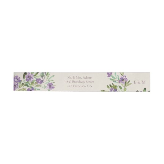 Purple Flowers Romantic Pre-Addressed Return (Person)