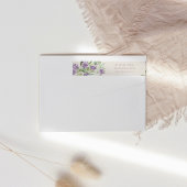 Purple Flowers Romantic Pre-Addressed Return