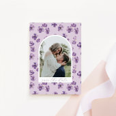 Purple Flowers Romantic Script Arch Foto Save The Date