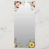 Purple Flowers Rustic Wedding Menu Menükarte (Rückseite)