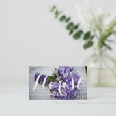 Purple Flowers Shop Florist Visitenkarte (Stehend Vorderseite)