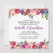 Purple Flowers SommerWedding Brunch Einladung (Vorderseite)