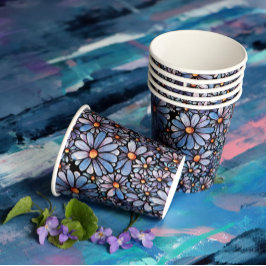 Purple Flowers Spring Daisies Garden Hütte Pappbecher