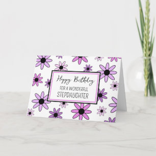 Purple Flowers StepTochter Birthday Karte