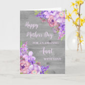 Purple Flowers Tante Happy Mother Day Card Karte (Gelbe Blume)