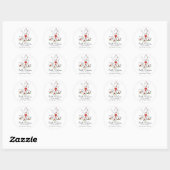 Purple Flowers Tee Set Address Labels Runder Aufkleber (Blatt)