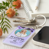 Purple Flowers Tropfen Gedenkstätte für die Liebe Schlüsselanhänger (Vorderseite rechts)