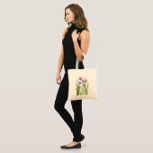 Purple Flowers und Bugs Tote Bag Tragetasche (Vorderseite (Model))