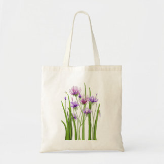 Purple Flowers und Bugs Tote Bag Tragetasche