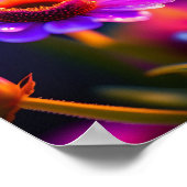 Purple Flowers und Dew Drops Foto Poster (Ecke)