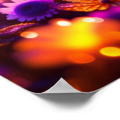 Purple Flowers und Dew Drops Foto Poster (Ecke)