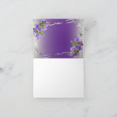 Purple Flowers und Silver Glitzer - Vielen Dank Dankeskarte (Innenseite)