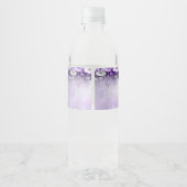 Purple Flowers Water Bottle Label Wasserflaschenetikett (Rückseite)