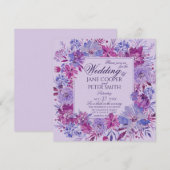 Purple flowers Wedding Invitation Einladung (Vorne/Hinten)