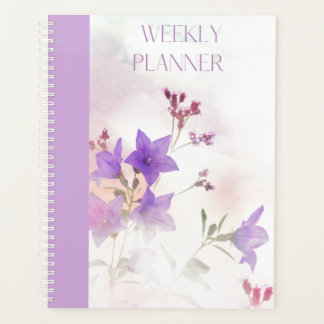 PURPLE FLOWERS WEEKLY PLANNER PLANER
