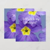Purple Flowers Werden Sie meine Blumenkarte sein? Einladung (Vorne/Hinten)
