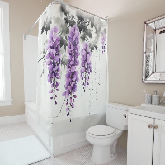 Purple Flowers Wisteria Tree Duschvorhang (Beispiel)