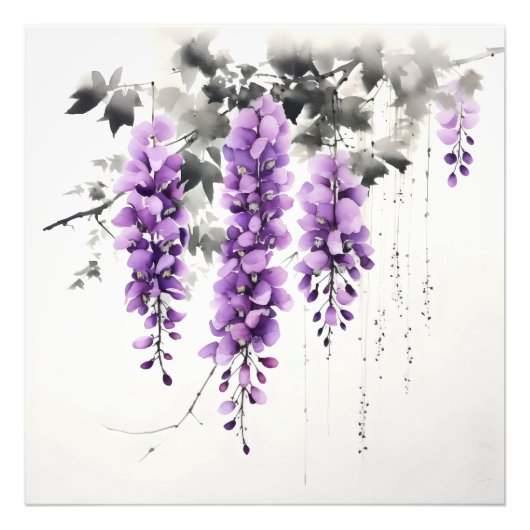 Purple Flowers Wisteria Tree Fotodruck (Vorne)
