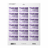 Purple Flowers with Dangling Pearls Address Label Adressaufkleber (Vorne)