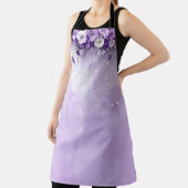 Purple Flowers with Dangling Pearls  Apron Schürze (InSitu)
