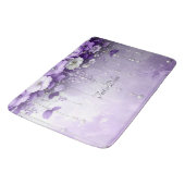 Purple Flowers with Dangling Pearls Bath Mat Badematte (Schrägansicht)