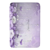 Purple Flowers with Dangling Pearls Bath Mat Badematte (Vorderseite Vertikal)